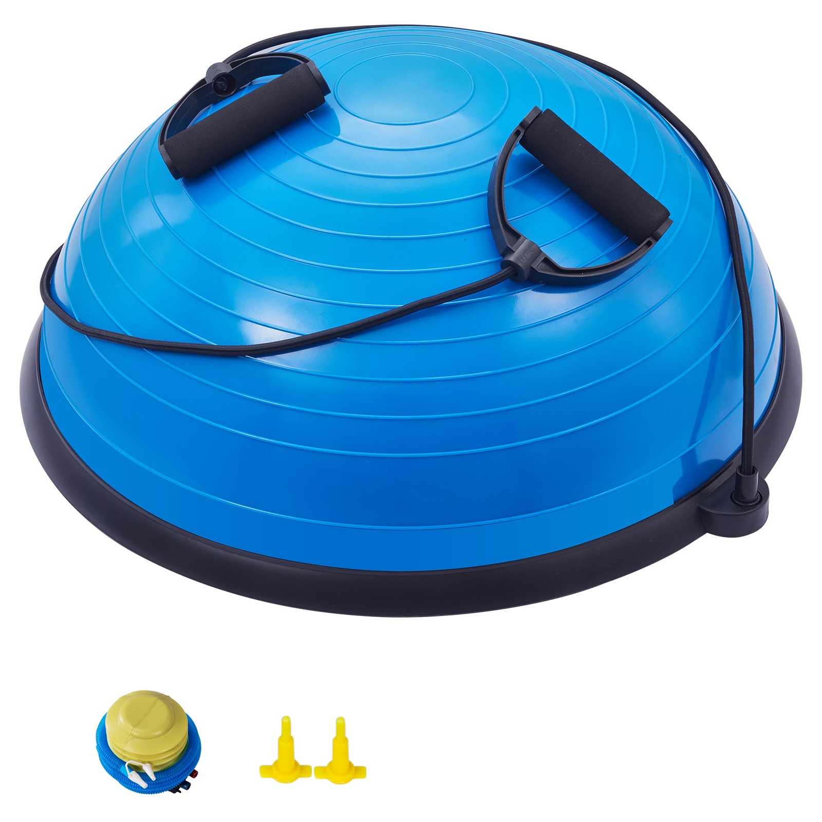 Half Balance Ball Trainer For Full Body Workout With Bands Blue_voghion.com